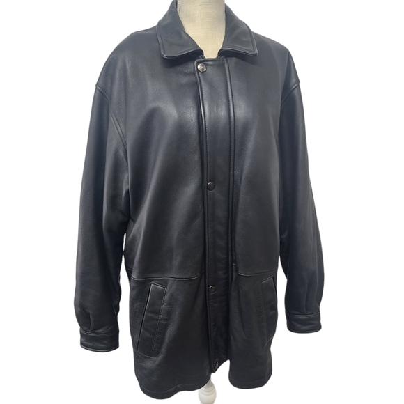 Max USA Jackets & Blazers - Max USA Womens Y2K Black Faux Fur Lined Genuine Leather Full Length Jacket Sz M‎